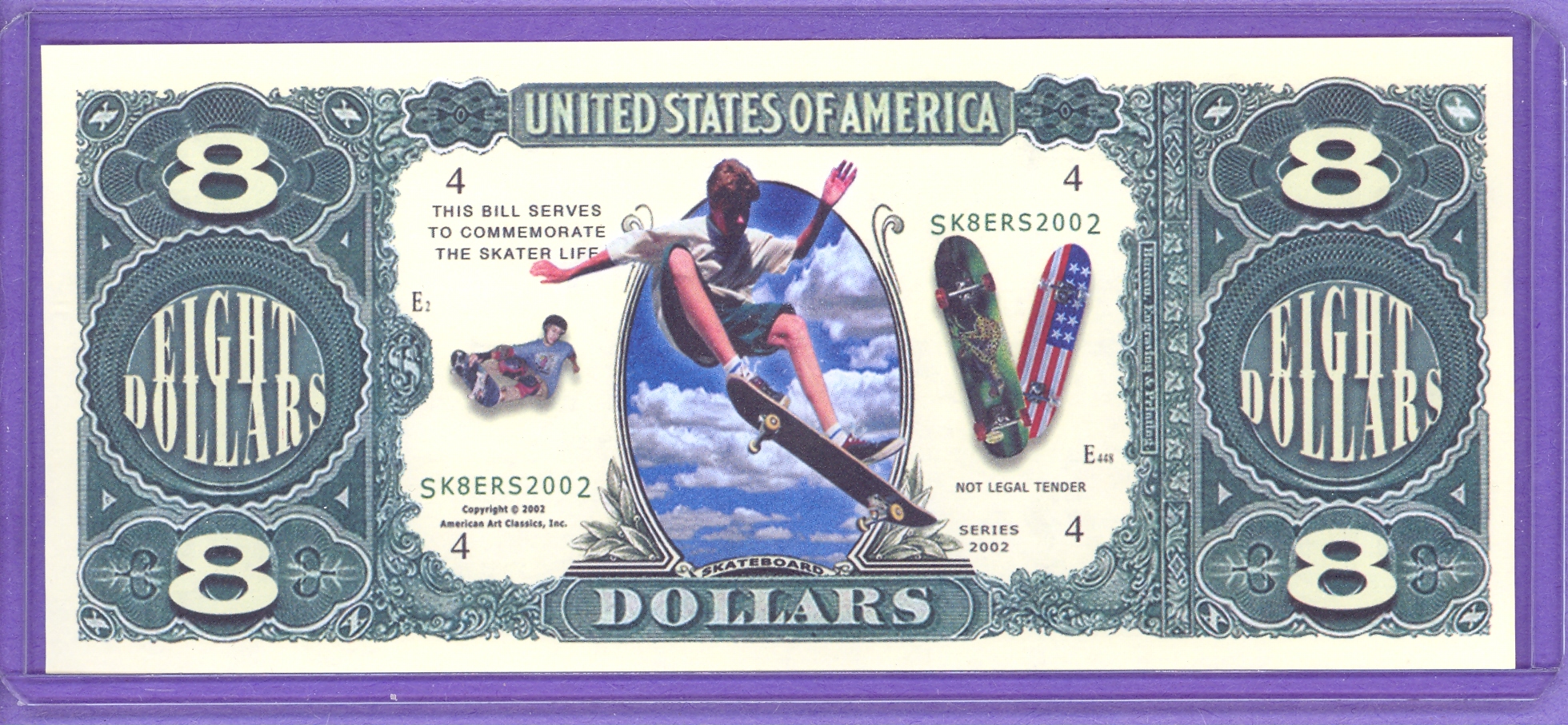 Skateboarders $8 Fantasy Note